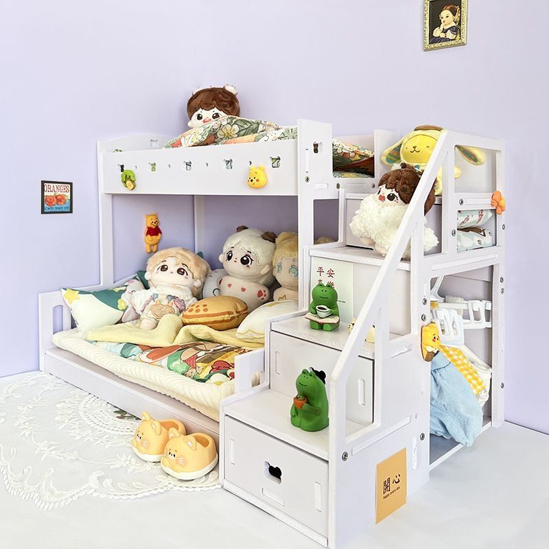 20cm인형 침대 세트 2층침대 인형가구 아이돌 무속성 솜인형 인형옷 행거 전시함 옷걸이 - 상품 이미지