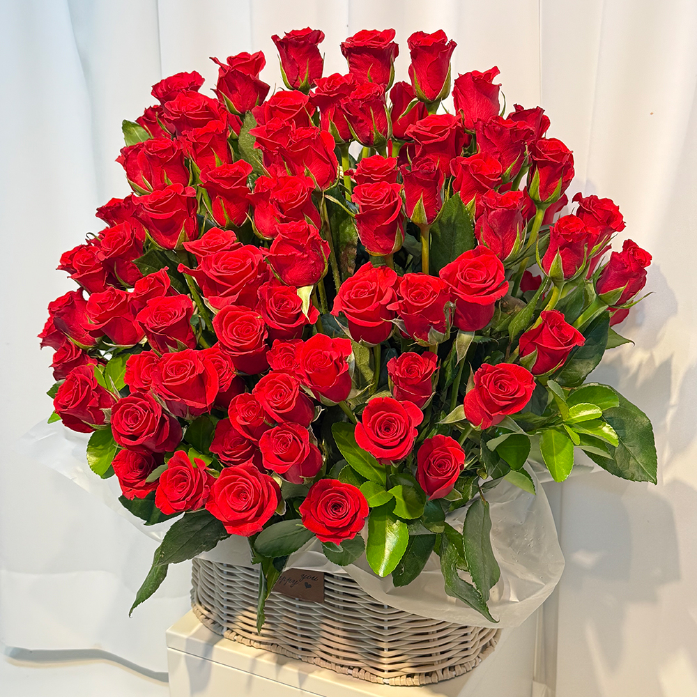 빨간 레드 장미100송이 프로포즈 이벤트 꽃바구니 전국 꽃배달서비스 꽃배송 로즈 생일 선물
