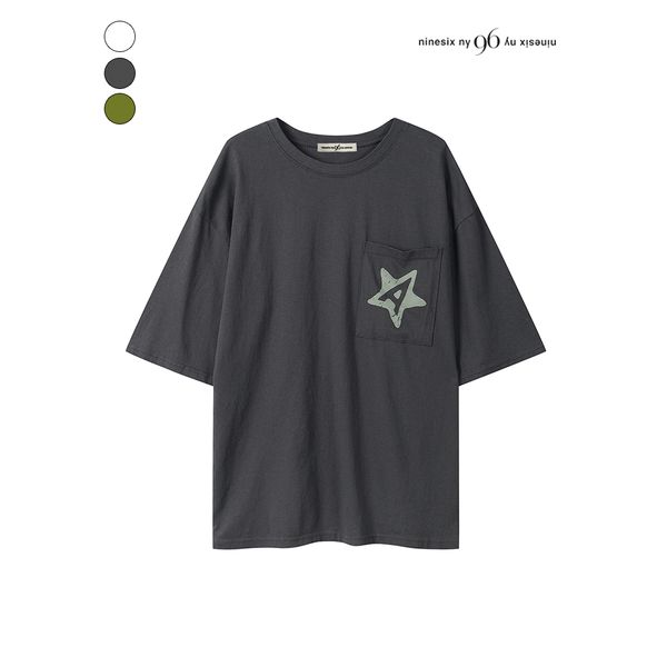 [나인식스뉴욕]A포켓 워싱 루즈핏 티셔츠 (NP5TS010M0) : 하프클럽mall