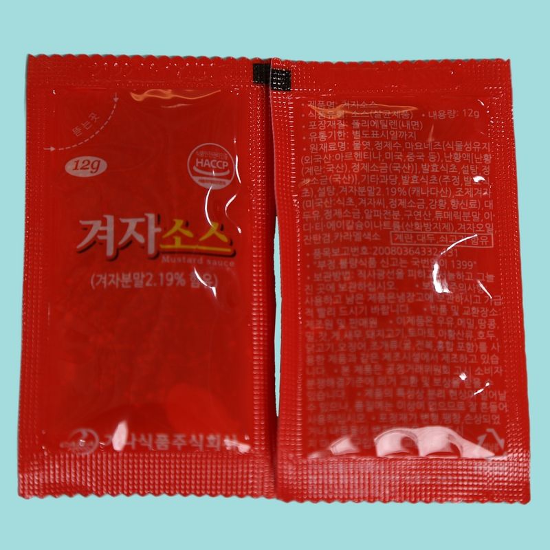 가나식품 봉지 소포장 겨자소스 12g 약 500매 와사비소스 톡쏘는맛 - 상품 이미지