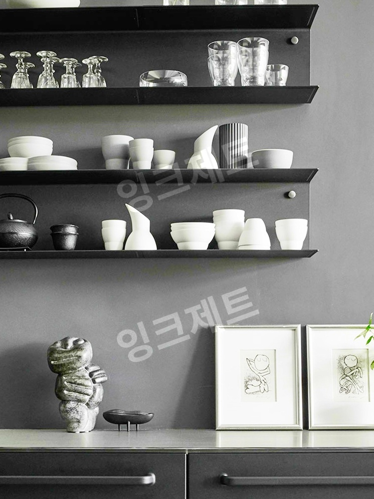 주방 벽걸이선반 일자 다용도실 주방 스틸 매거진 장식 제트 매트화이트+세로60x안길이15높이20cm - 상세 이미지 3