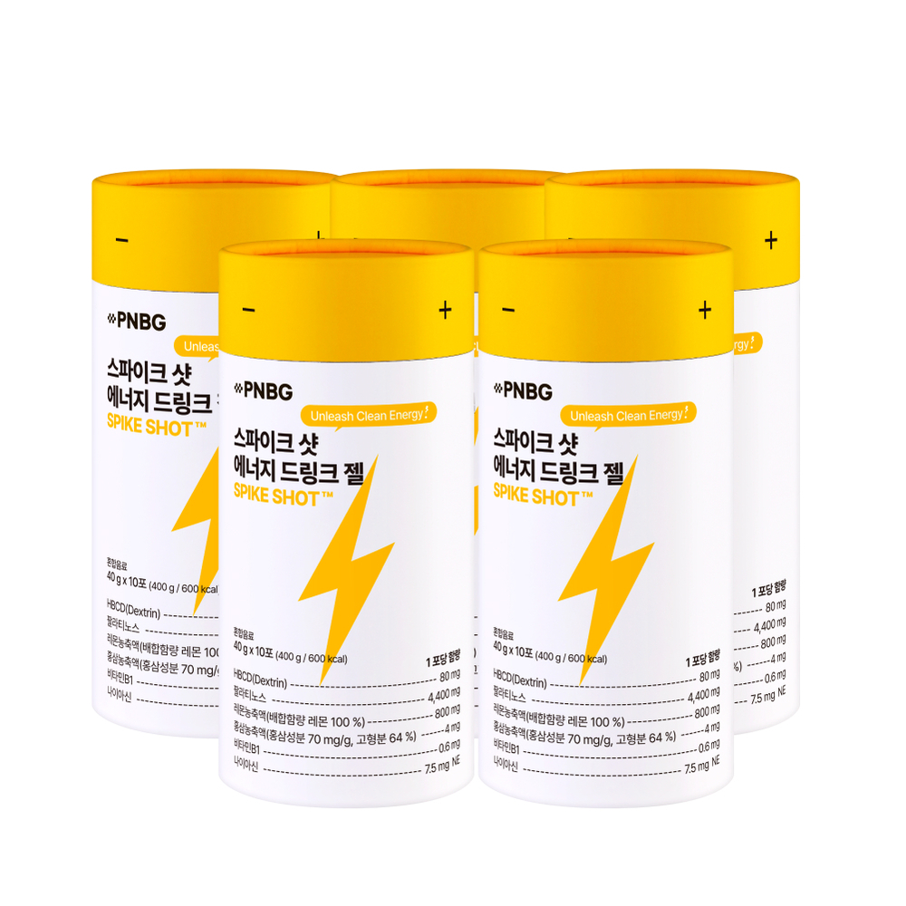 PNBG 스파이크샷 에너지젤 레몬맛 10포 40ml, 5세트 - 상품 이미지