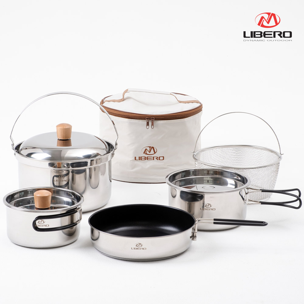 자석 손잡이 탈부착 리베로 캠핑 코펠 세트 스텐 경질 코펠