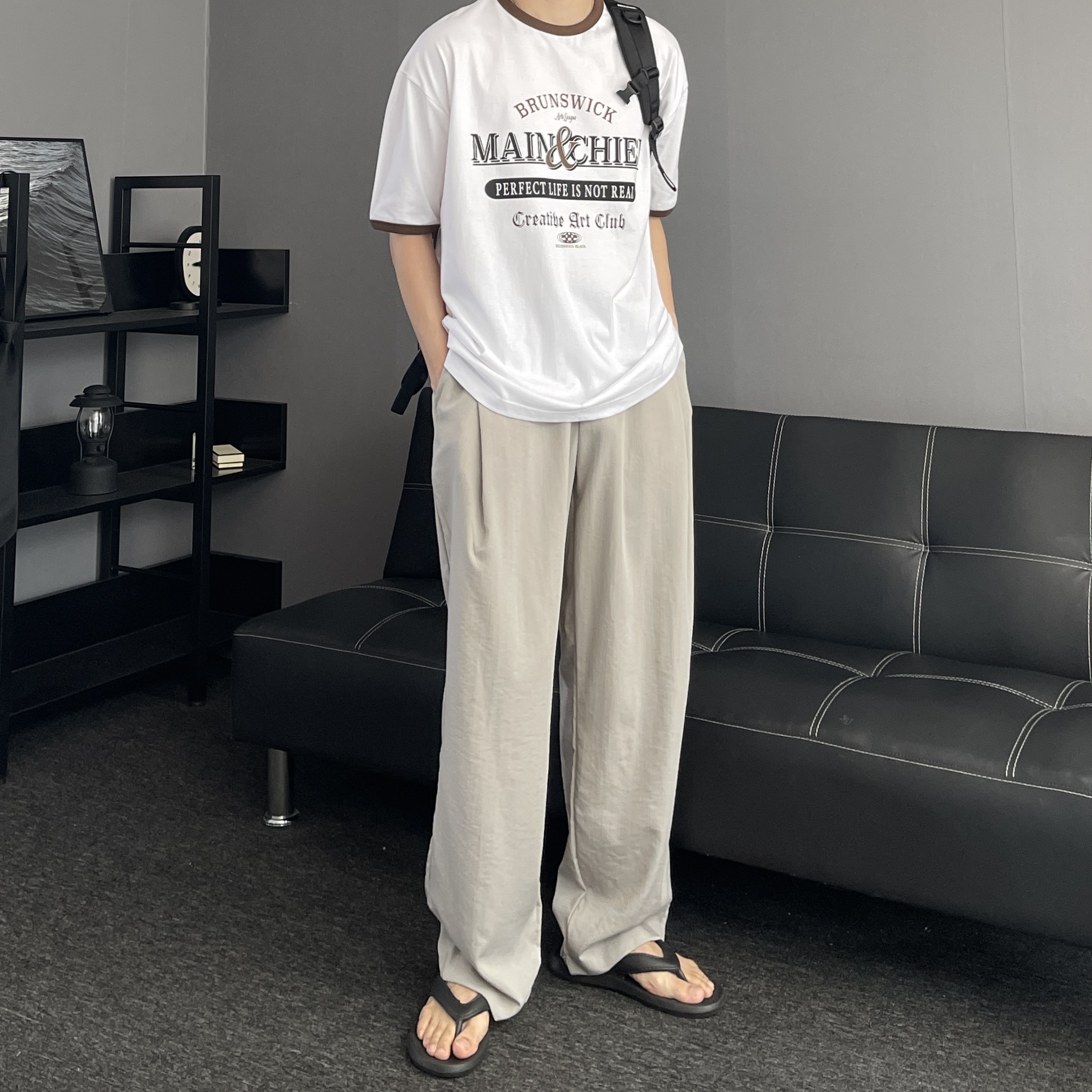 오버핏반팔티 레터링티셔츠 남자링거티 이미지 8