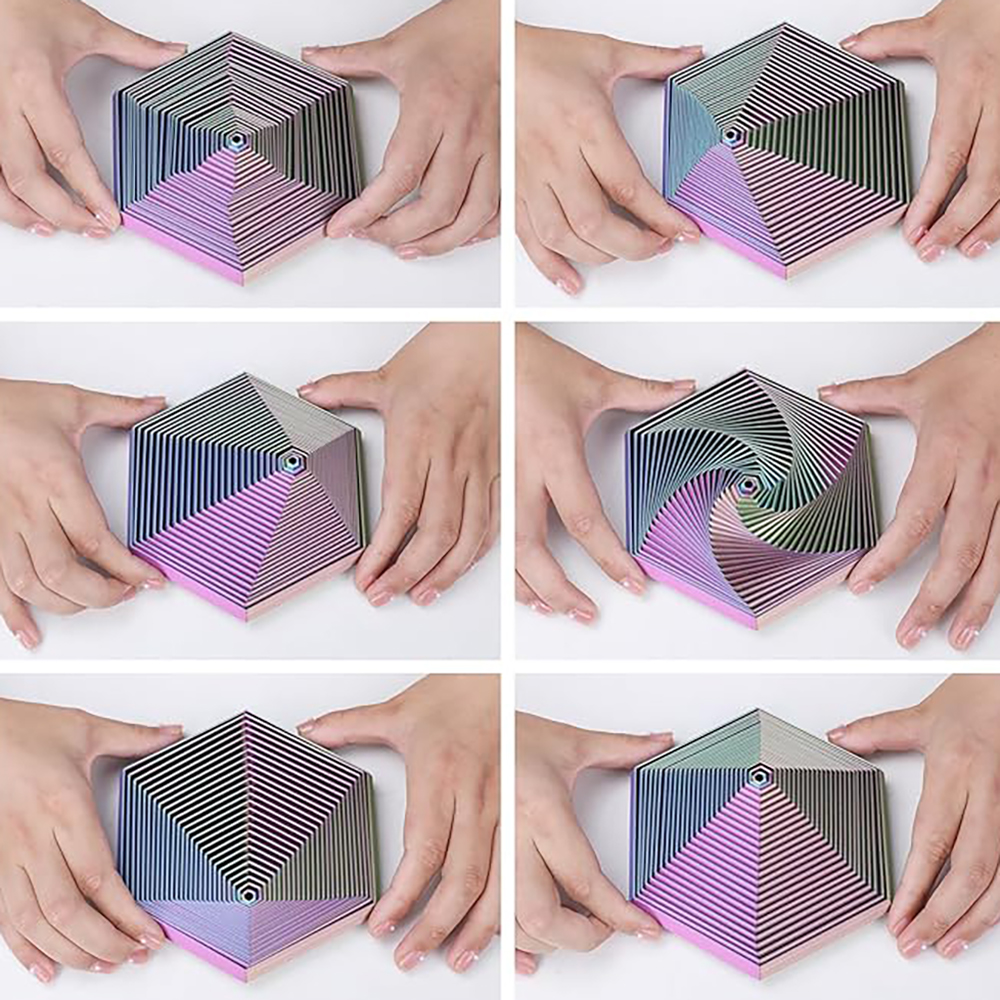 3D 프린트 기하학 블랙홀 장난감 퍼즐 프랙탈 피젯 장식품 선물용 소형 대형 2종 세트 이미지 8