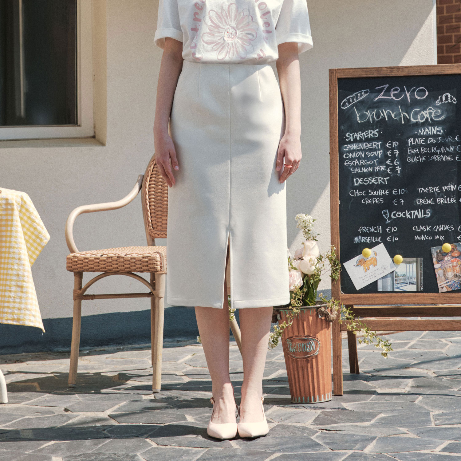 [제로스트릿][2컬러] 슬릿 에이치라인 스커트 SLIT H-LINE SKIRT