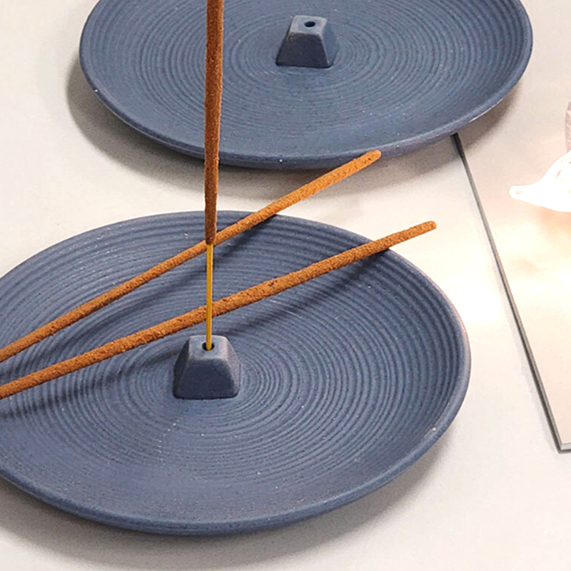 세라믹 인센스 홀더 향받침 트레이 블루 스틱 향받침대 향홀더 챔버 도자기