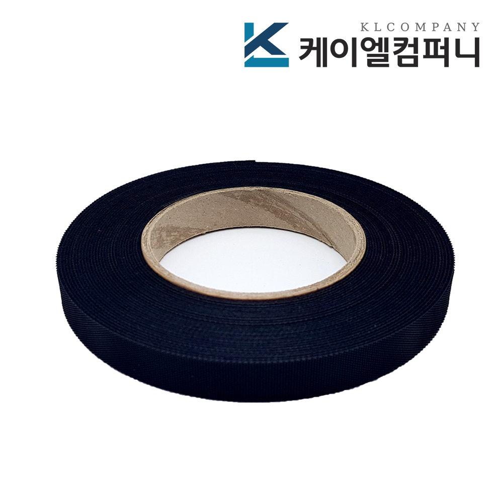 폭 1.5cm 국산고급 전선정리 암수한몸 양면벨크로 검정색 슬림형 10M x 1롤 - 상품 이미지