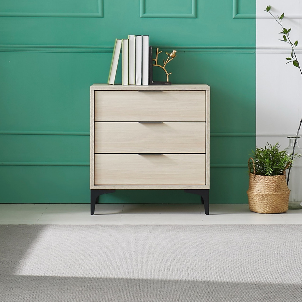 쿠 600 모듈협탁 높은 침대협탁3단 월넛 우드