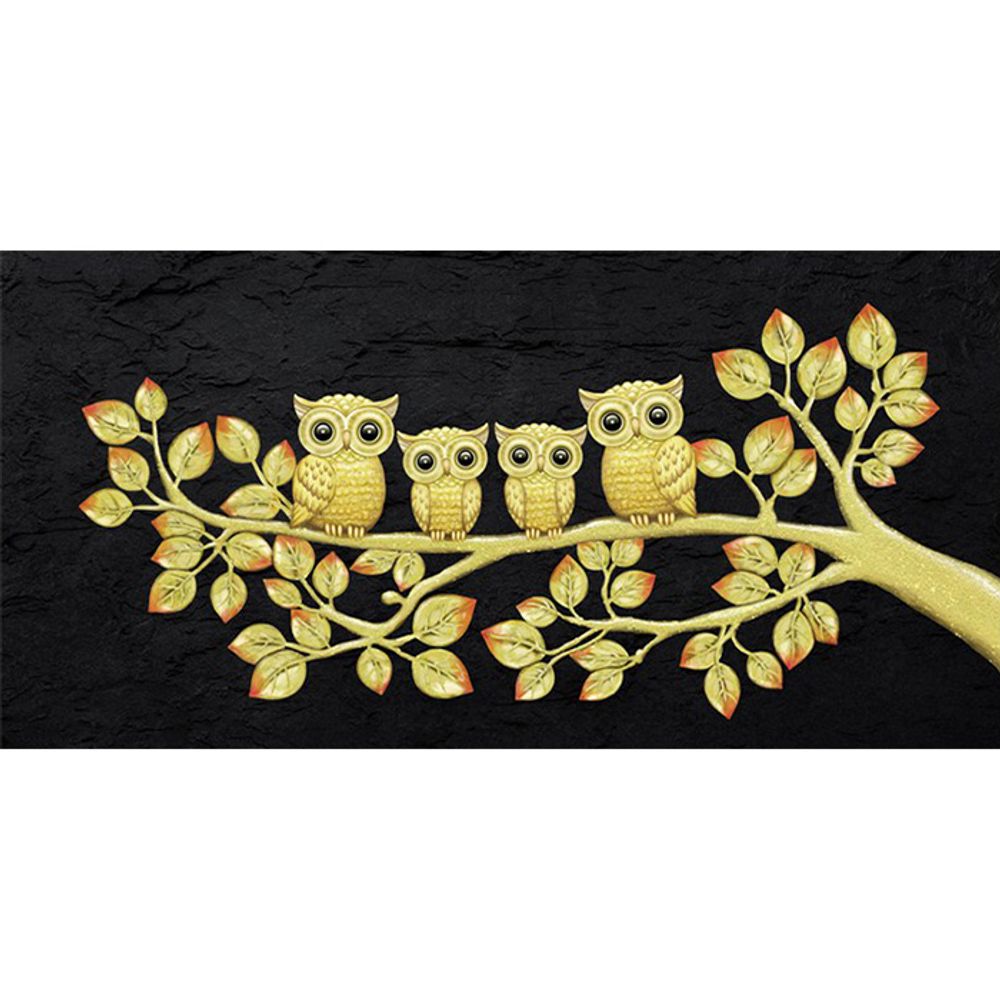 돈나무 부엉이 가족 (3D)( 원형) 보석 십자수 30x 60 패브릭 패브릭형 동물