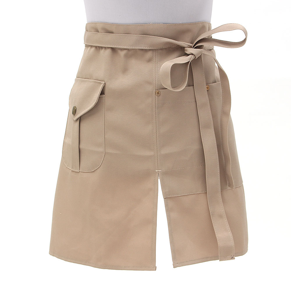 하프 앞트임 허리 앞치마 주방 카페 베이지) 주부 미니 반앞치마 허리랩 서빙 쉐프 셰프