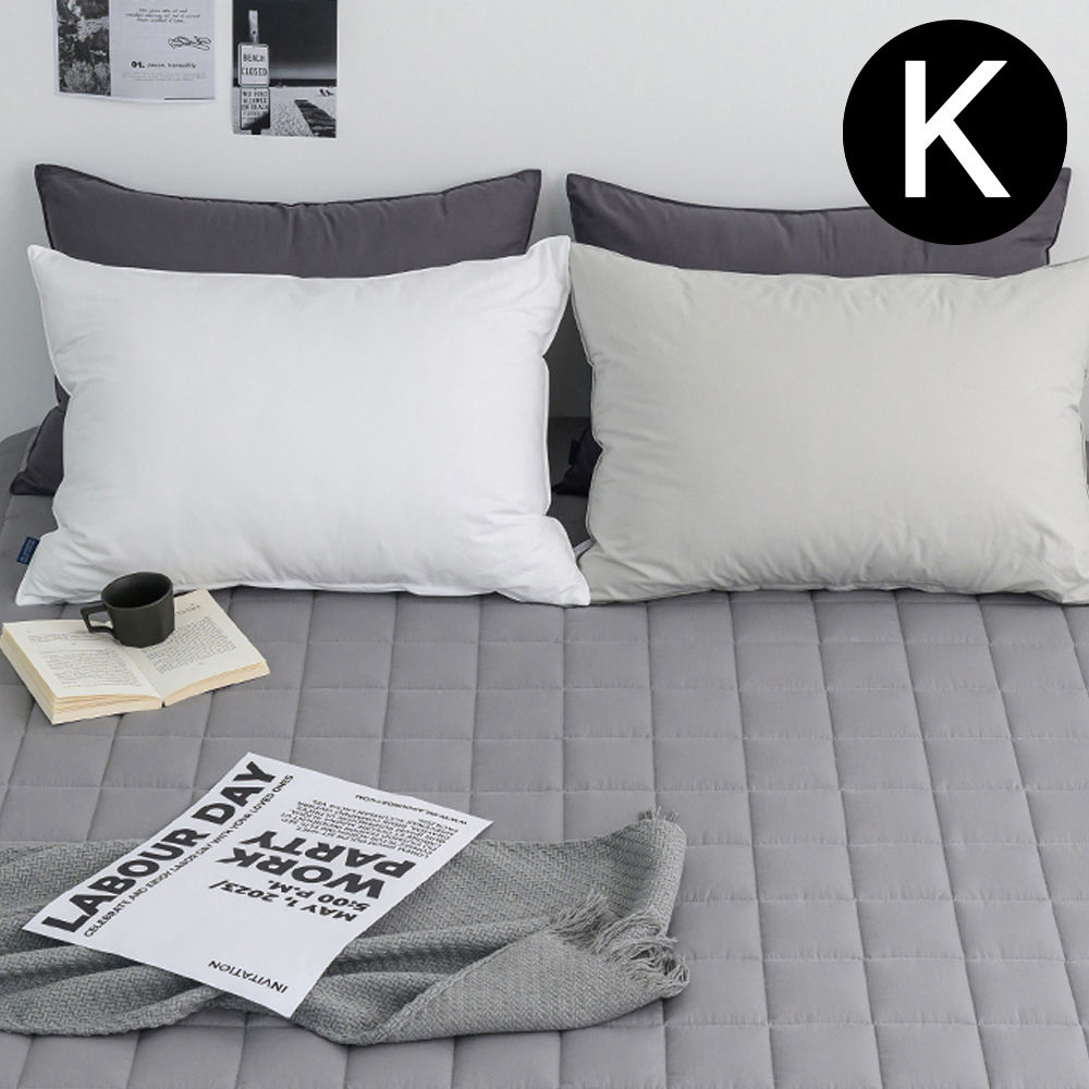 해피니 샤이니 40 수 순면 누빔 매트리스 커버 킹 K (그레이) 침대 킹매트