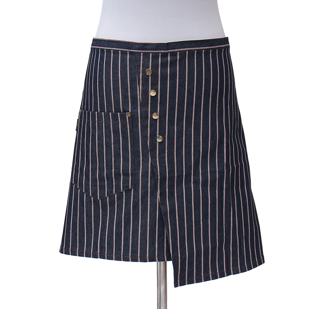 언밸런스 허리 앞치마 주방 카페 스트라이프) 주부 미니 반앞치마 허리랩 서빙 쉐프 셰프