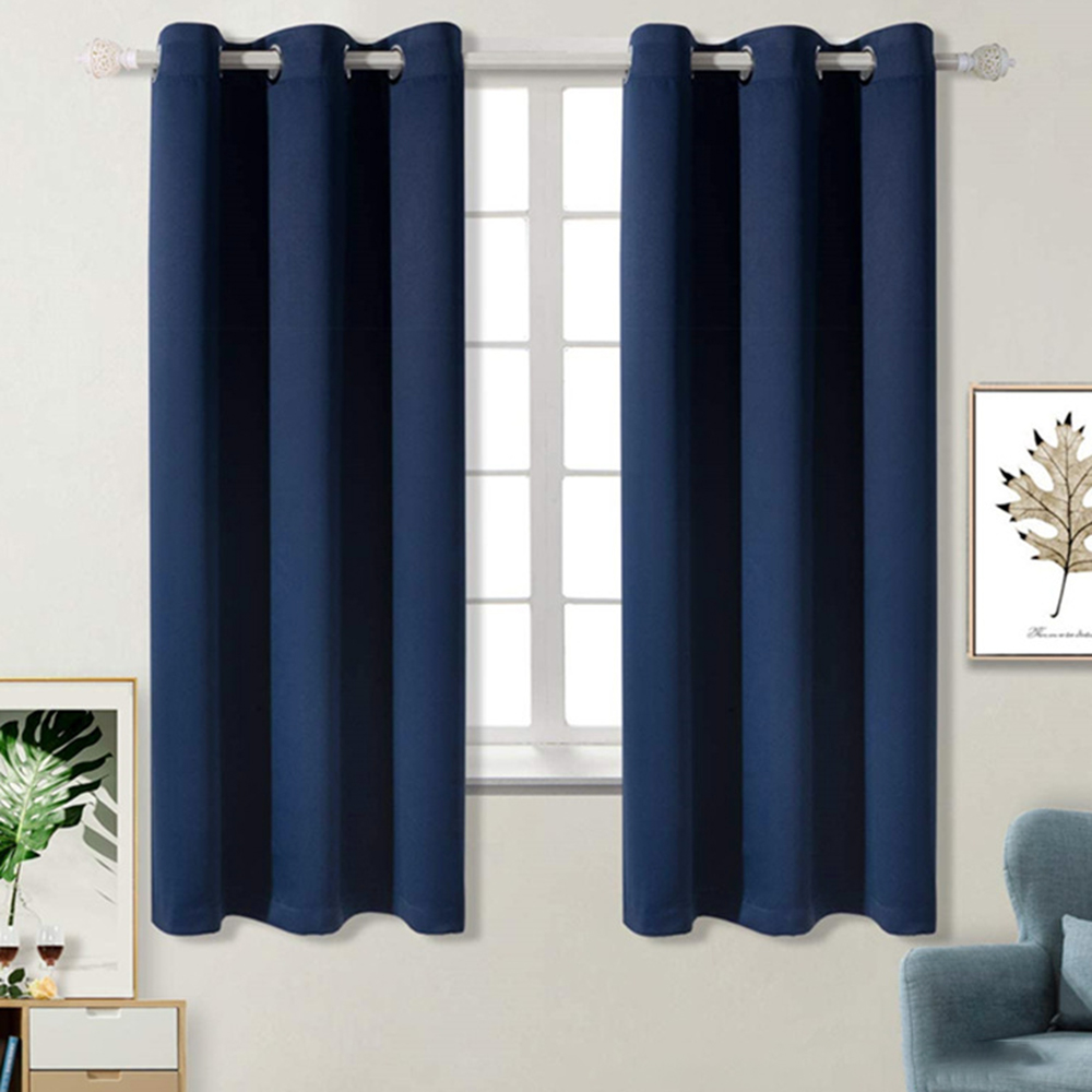 홈나잇 아일릿 암막 커튼 2장 세트( 132x 160 cm) (네이비) 창문 침실 안방