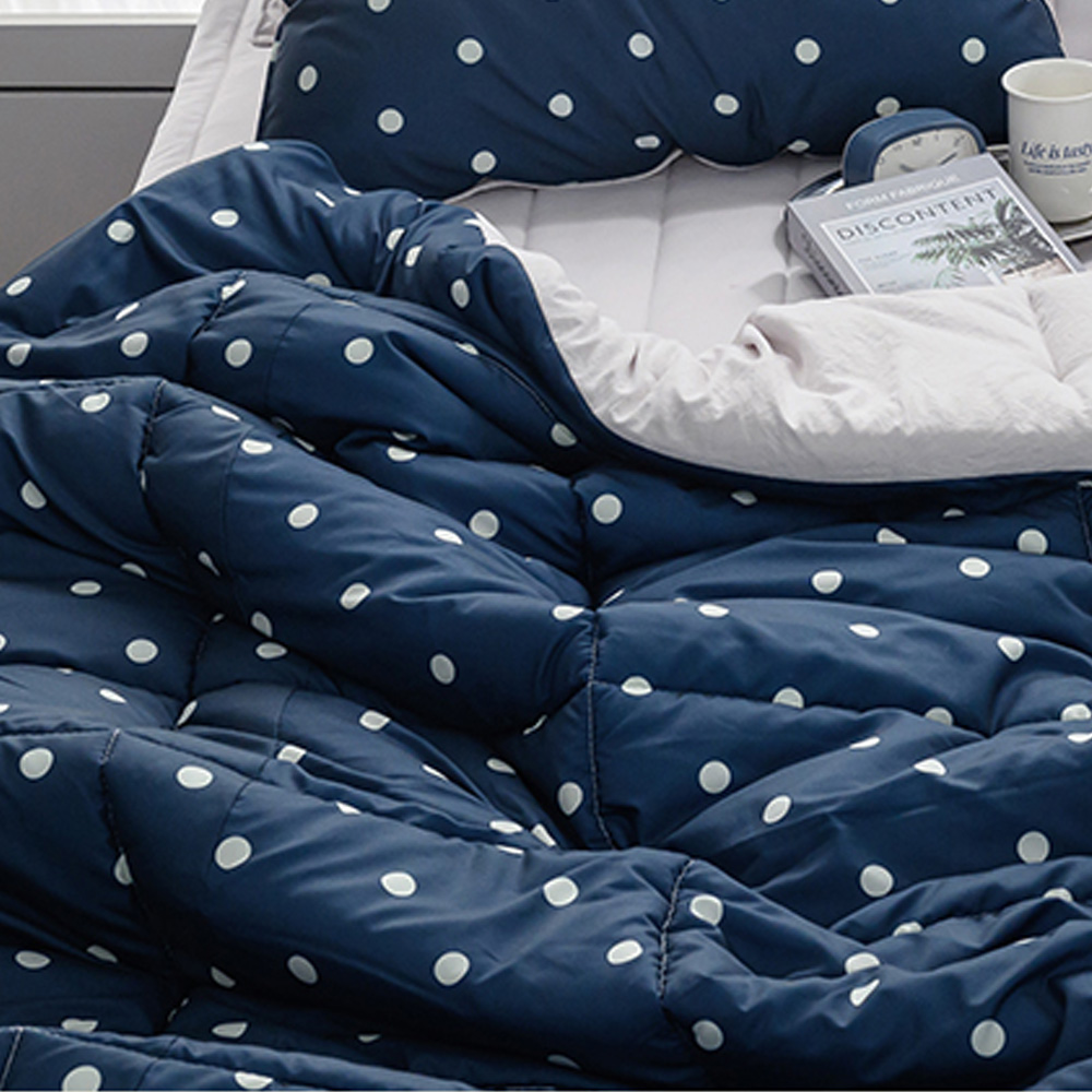 해피니 이불 도트 세미 마이크로 차렵이불 슈퍼 싱글 SS (네이비) 사계절 사계절이불