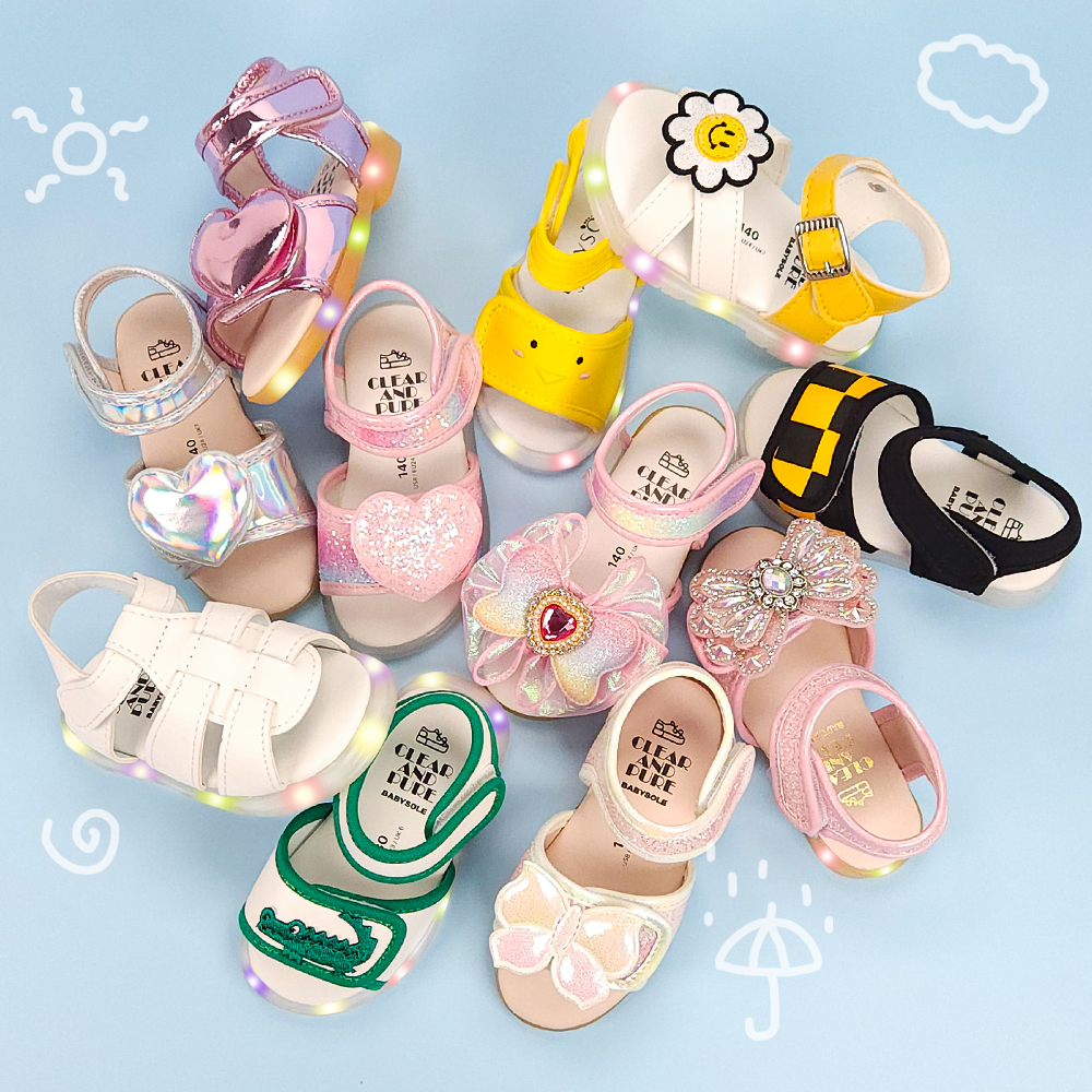 베이비솔 LED 샌들 유아 키즈 아동 아기 여아 남아 신발