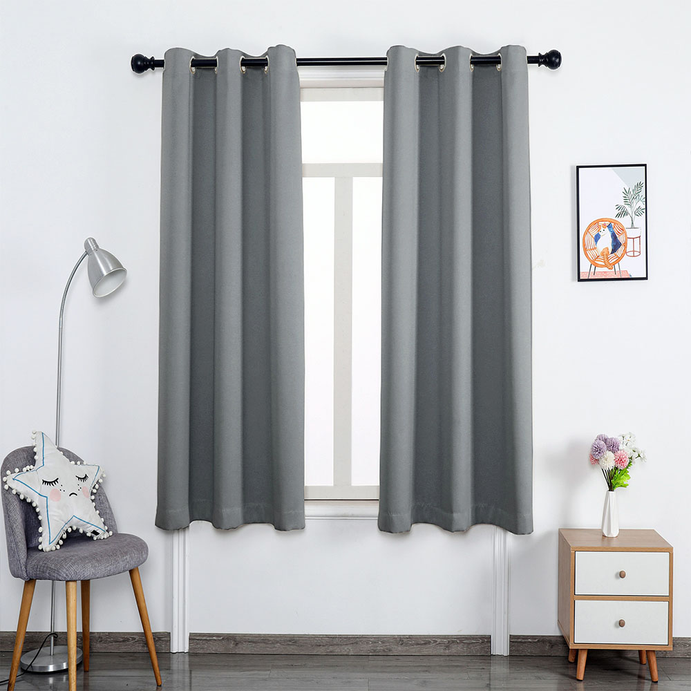 홈나잇 아일릿 암막 커튼 2장 세트( 132x 160 cm) (그레이) 창문 침실 안방