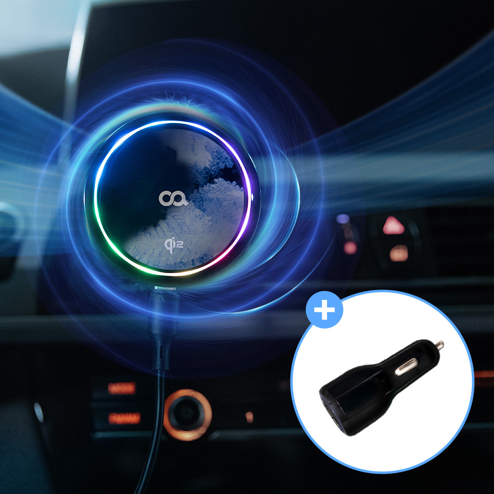 오아 퀵착M Qi2 맥세이프 차량용 거치대 핸드폰 휴대폰 무선 충전기 냉각쿨링 시거잭세트