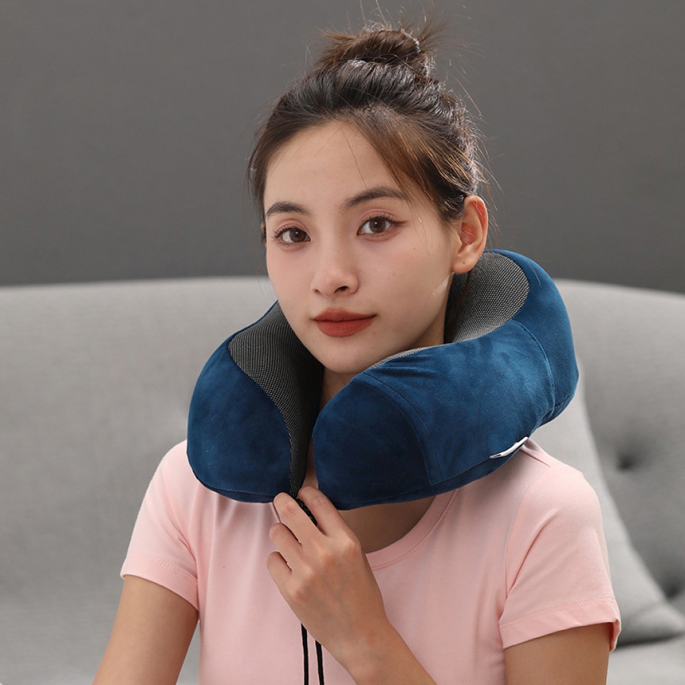 Jdt 릴렉션 메모리폼 목베개 3종 블루 여행 용목 쿠션 휴대 기내 비행기목 여행목 - 메인 이미지