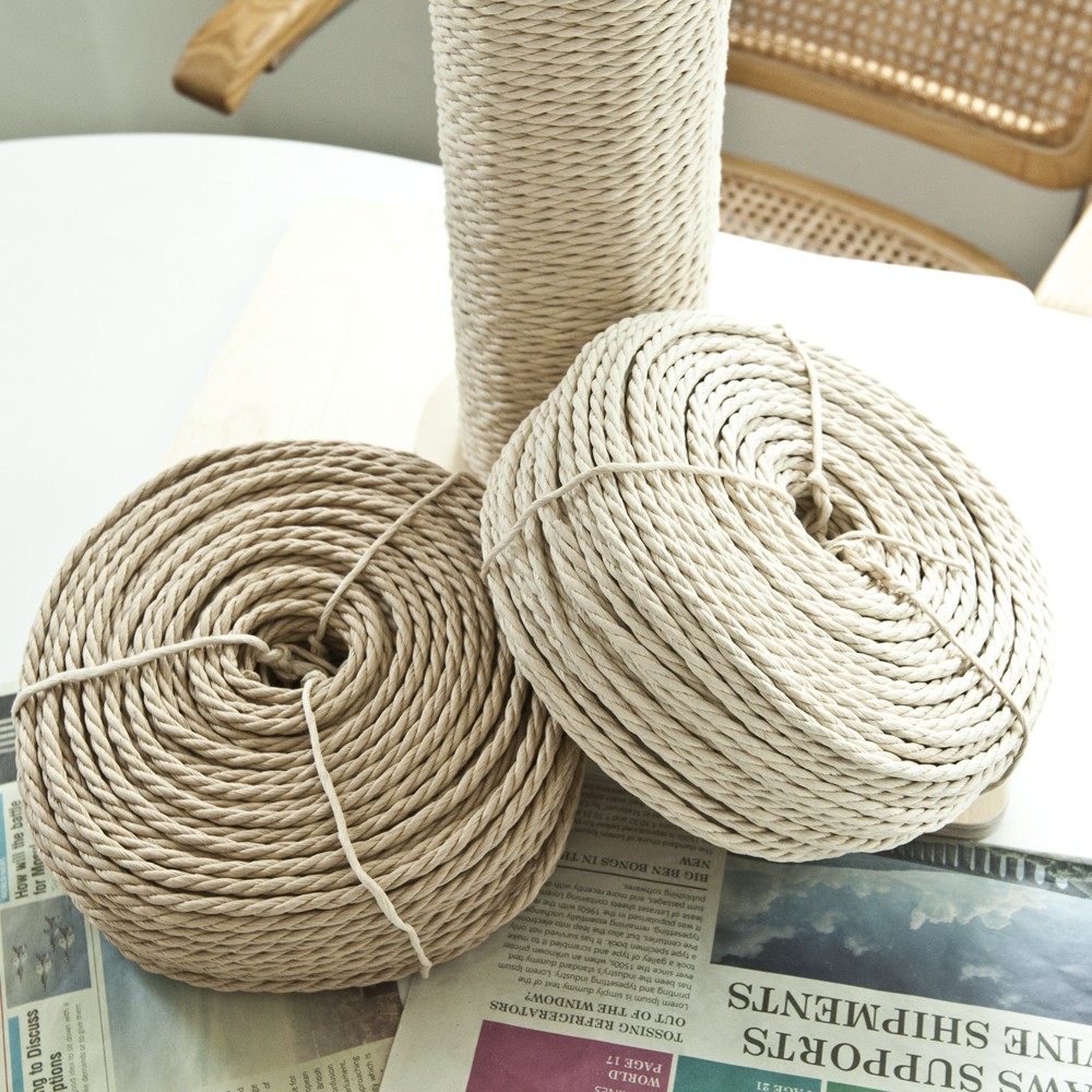 아쭈 종이줄 기둥 스크래쳐 리필 고양이 삼줄 면줄 라이트베이지, 80M 이미지 2