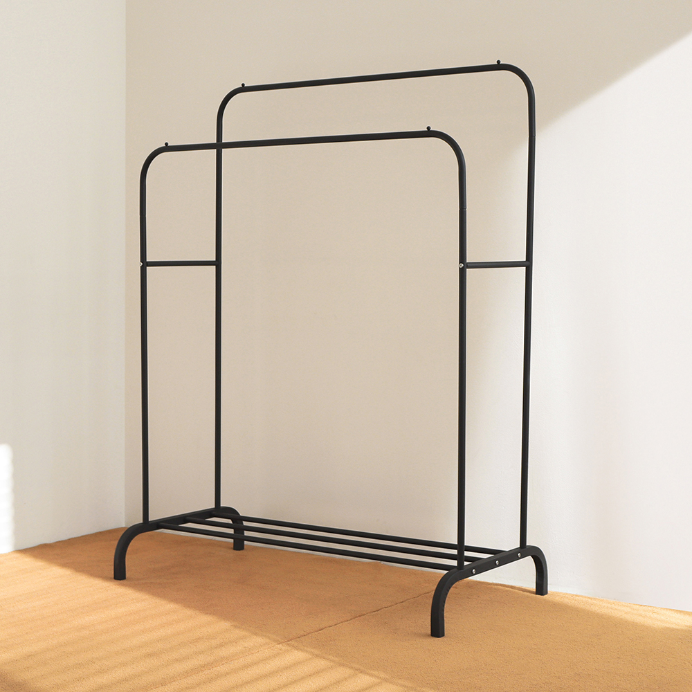 심플 2단 행거 스탠드 옷걸이 미니 고정식 옷행거 튼튼한헹거 선반 철제