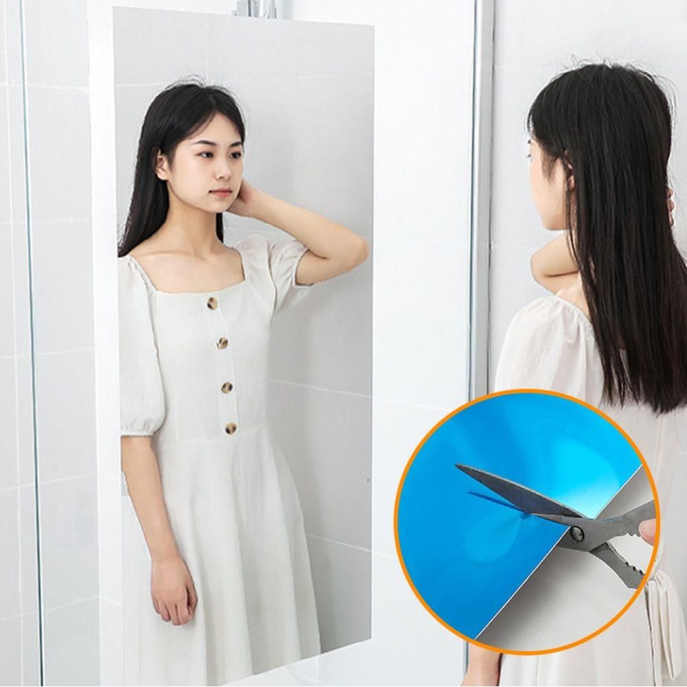 안깨지는 미러 DIY 붙이는 거울 내방 꾸미기 플라스틱 아크릴 시트지 인테리어 아기 - 메인 이미지