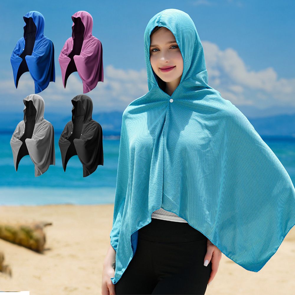 후드 비치 타올 쿨링 극세사 스포츠 물놀이 대형 타올