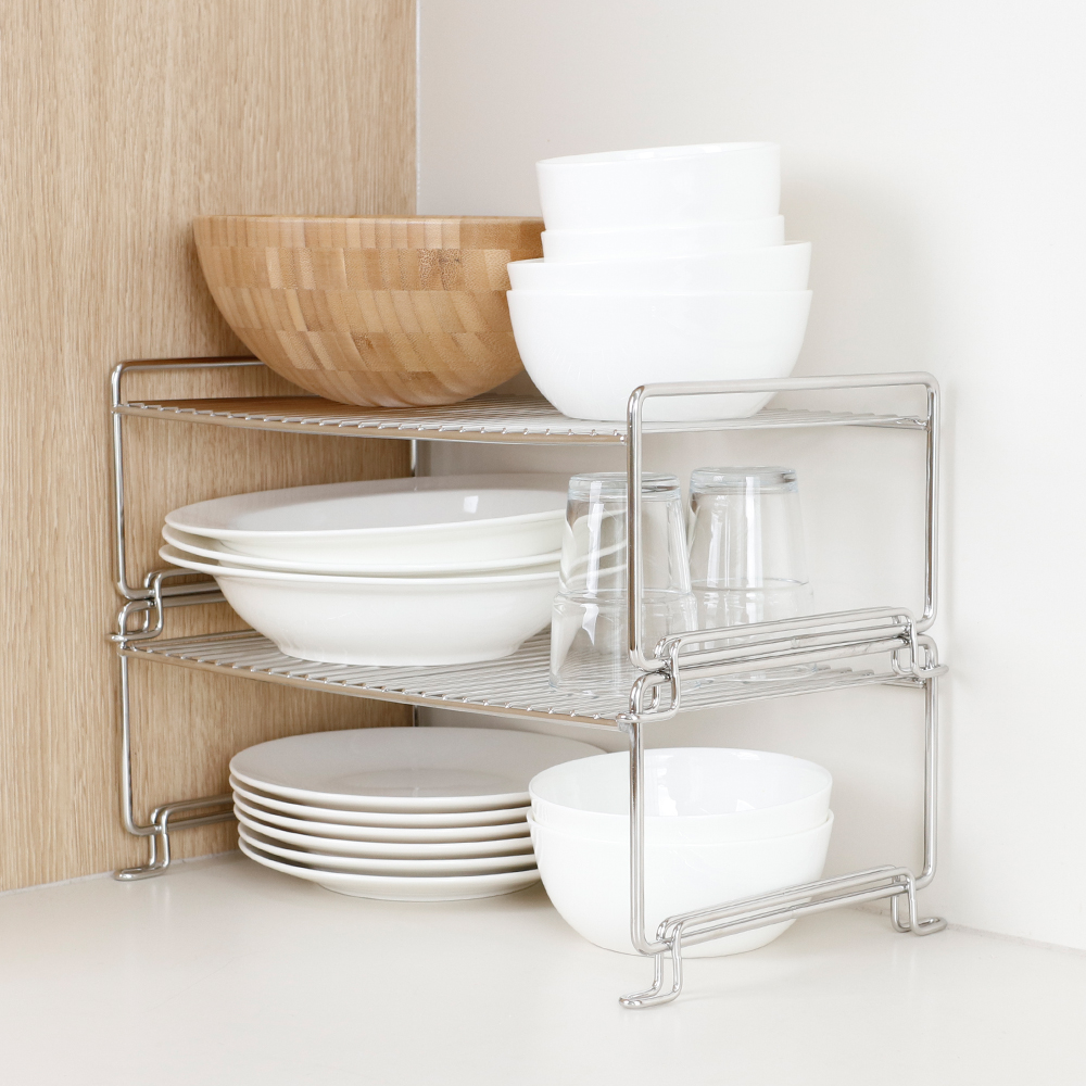 스테인레스 그릇정리대 블럭 멀티선반 주방 씽크대 접시 그릇 진열 선반 상부장 하부장 정리
