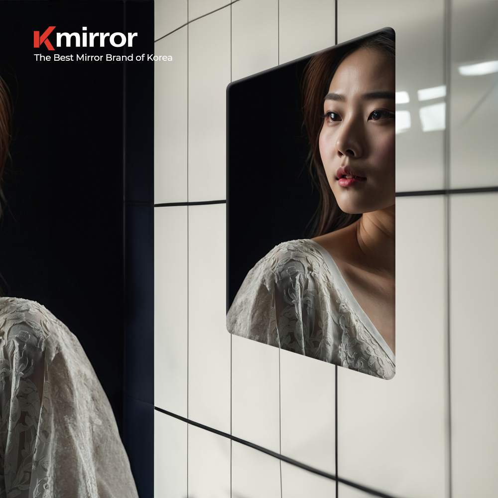 욕실 거울 450x 600 화장실 사각 민자 kmirror 450r 라운드 5T 민경 - 메인 이미지