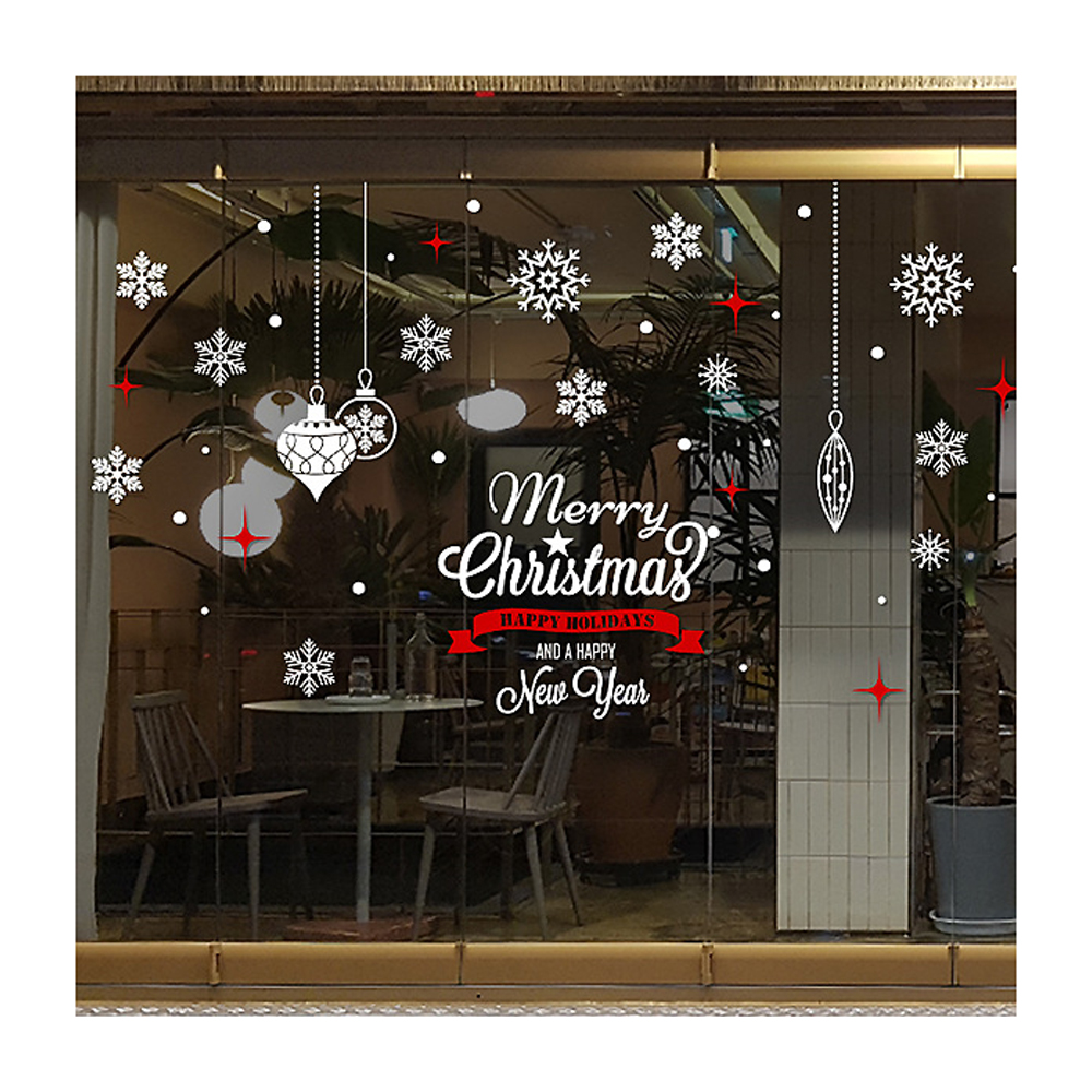행복한 크리스마스 유리 창문 데코 스티커 눈꽃 장식 시트지 데코시트지 시트커 인테리어