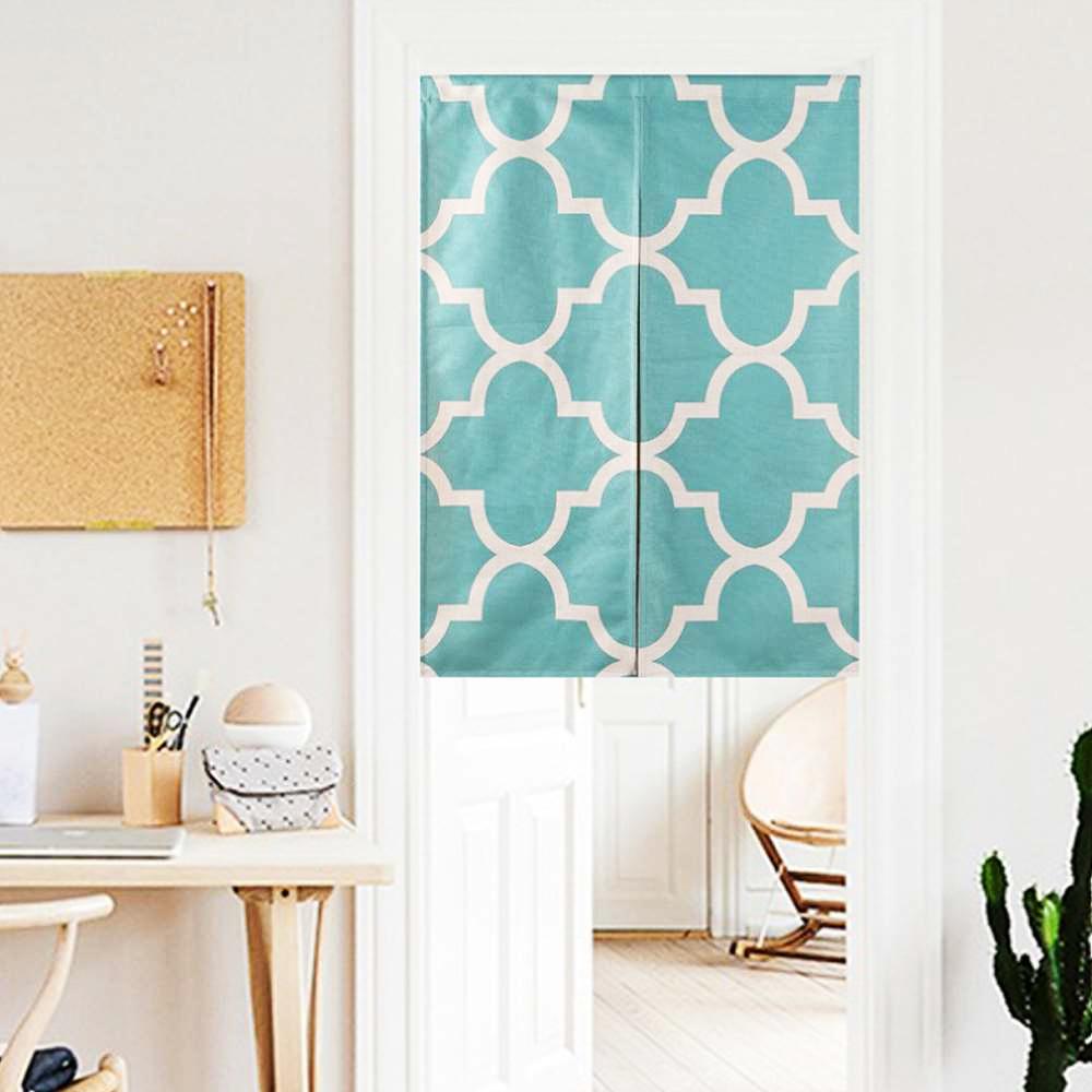 북유럽 노렌 민트 패턴 벽커튼 출입구 문가림막 벽가림막