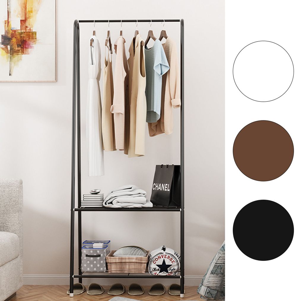 조립식 옷걸이 행거 철제 스탠드 선반 헹거 간이 옷장 2단 미니 시스템 옷정리 고정식