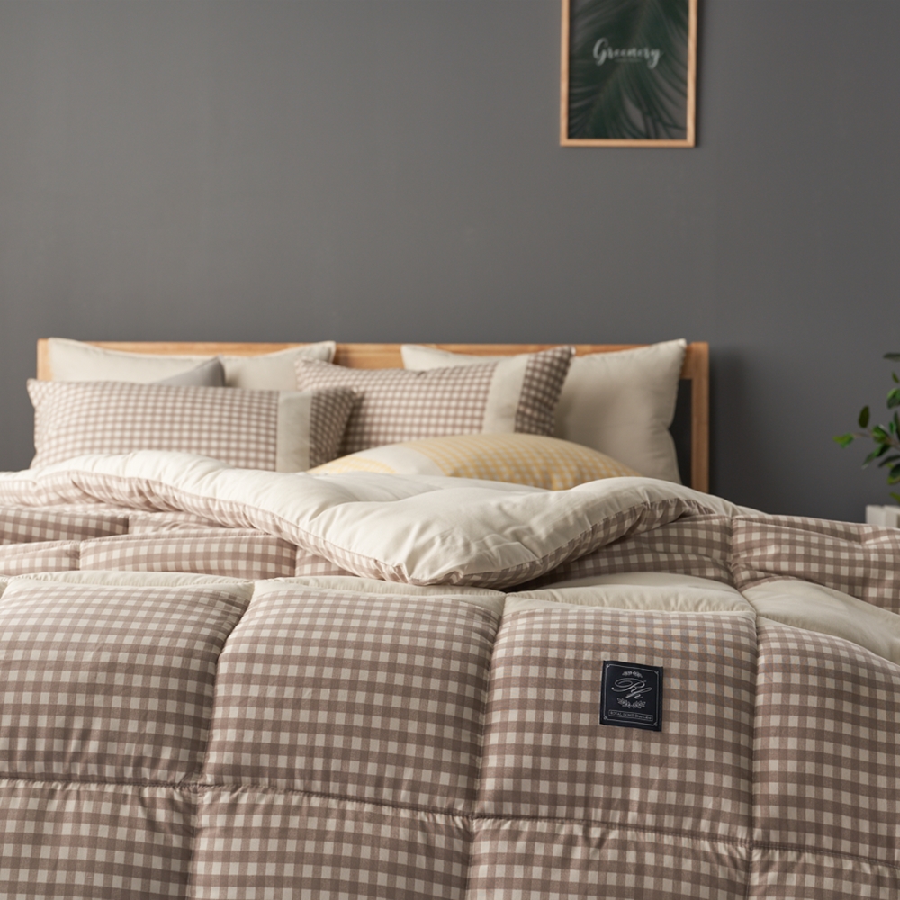 리빙 밸류 강엄 체크 사계절 차렵이불 먼지없는 푹신한 간절기 부드러운 봄이불 가을이불