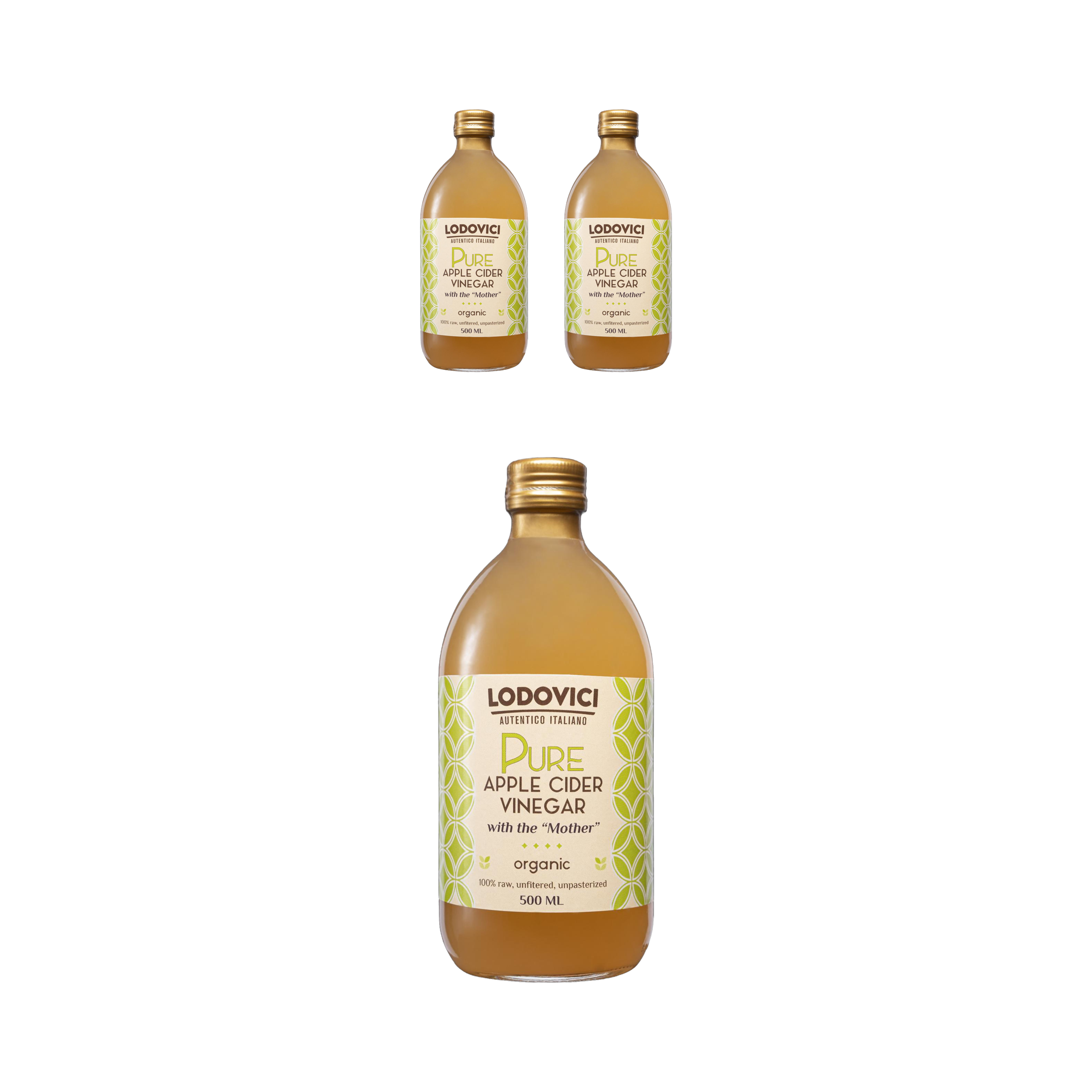 로도비치 100% 유기농 애플 사이다 비니거 사과식초(초산 5% 함유) 500ml, 3개 - 상품 이미지