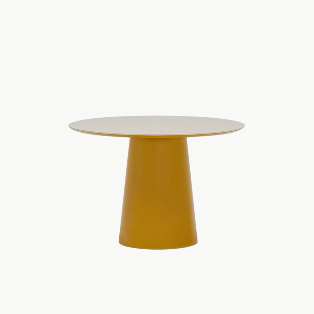 헨지디자인 비노 머스타드 라운드 세라믹 테이블 인테리어 식탁 신혼가구