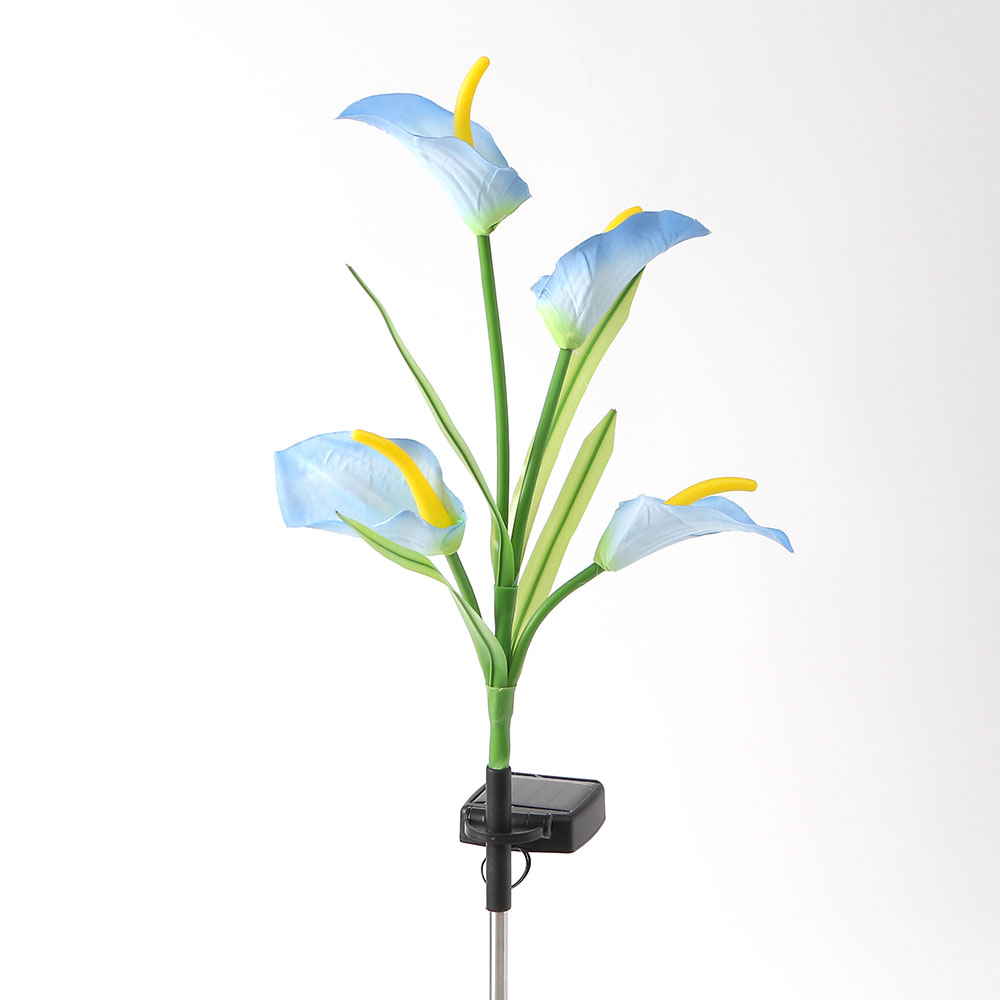 카라 LED 태양광 꽃 정원등 외부등( 블루) 꽃정원등 태양열 조명 충전 LED꽃 - 상품 이미지