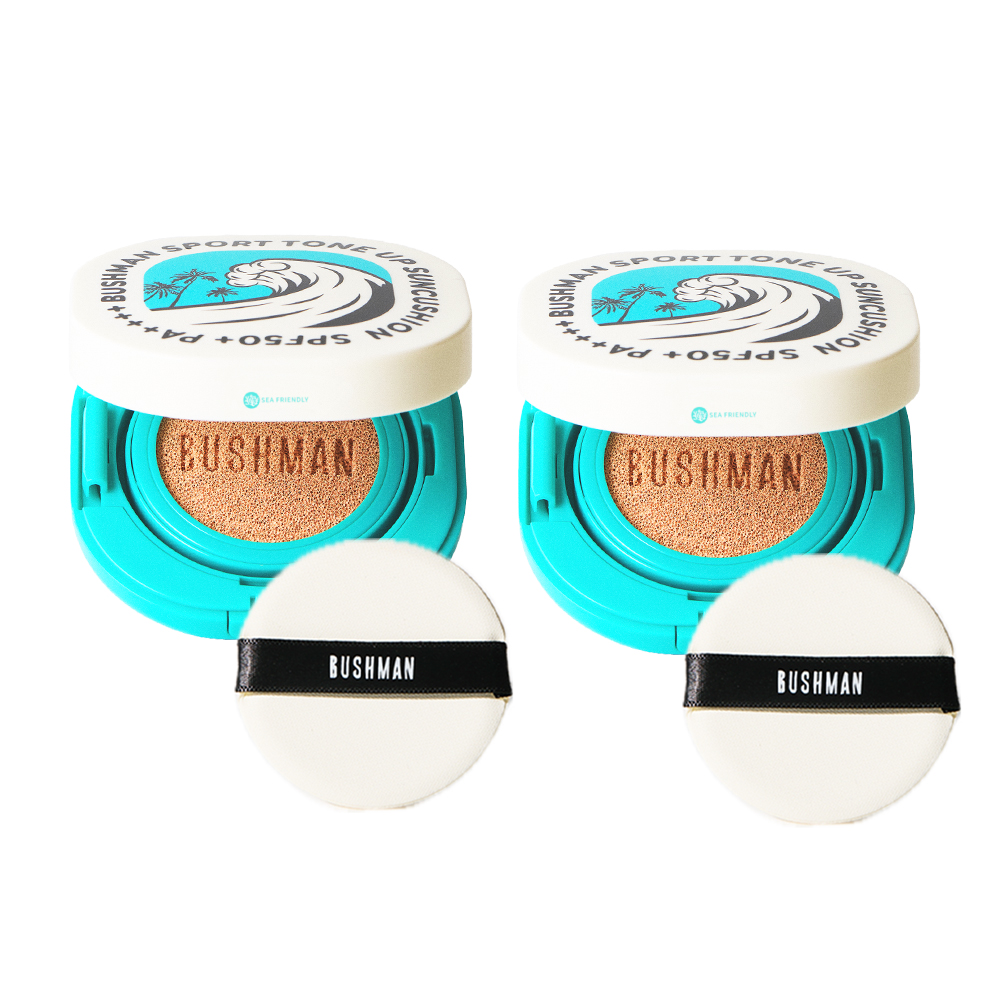 부쉬맨 스포츠 톤업 선쿠션 SPF50+ PA++++ 15g, 2개