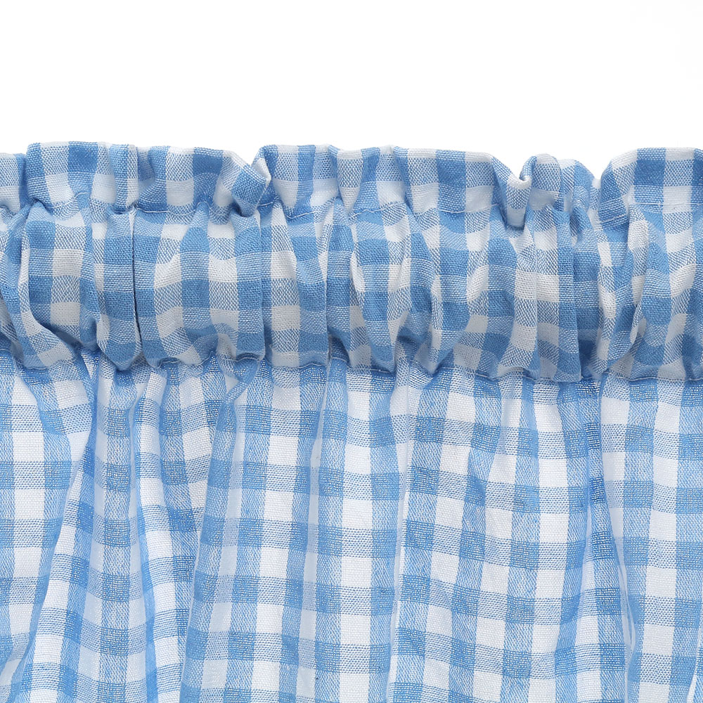 모던홈 체크 바란스 커튼 창문 (106x 45 cm) (블루) 커텐 주방 부엌 주방창