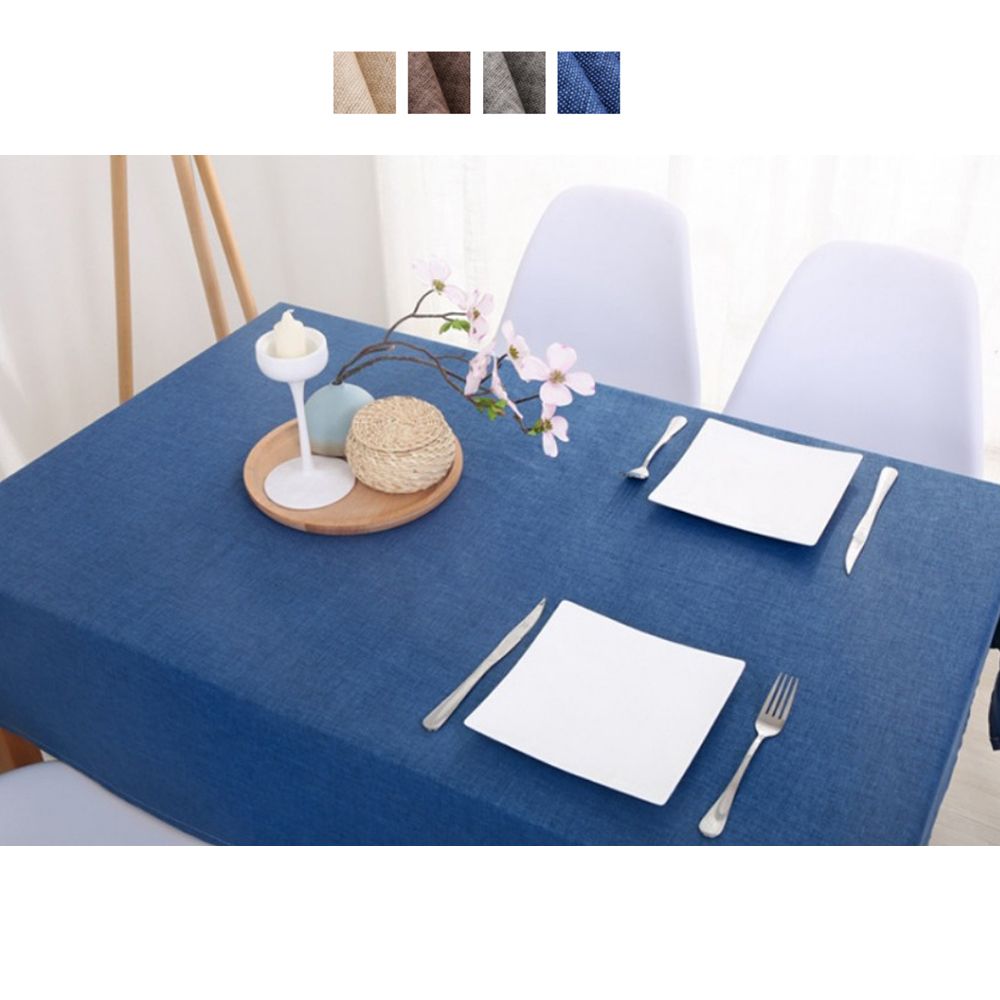 린넨 방수 식탁보 테이블보 캠핑 홈카페 130x 220 cm 2인용 식탁보6