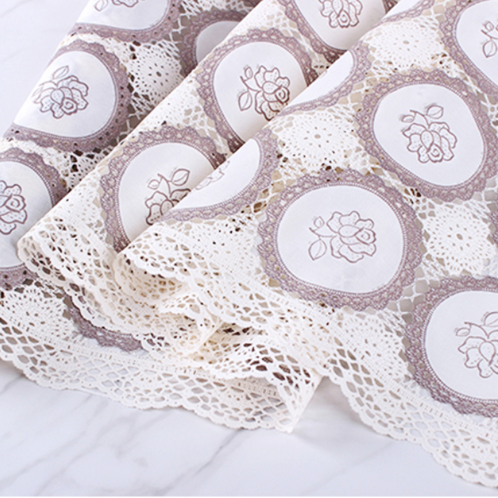 식탁보 레이스 거실 캠핑 매트 파티 테이블보 로즈 방수 미끄럼 방지