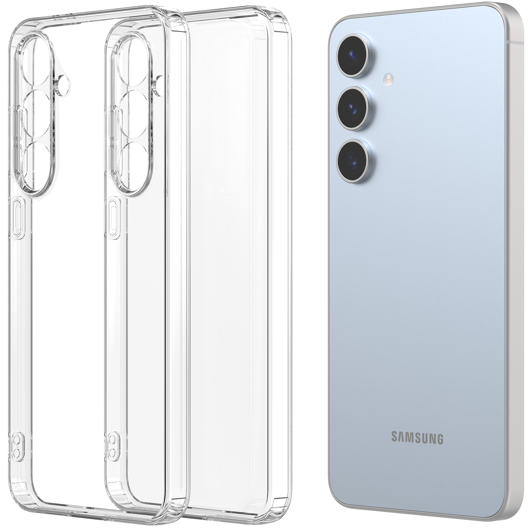 모란카노 슬라임 클리어 젤리 1+1 슬림 케이스 투명, 갤럭시S24 FE