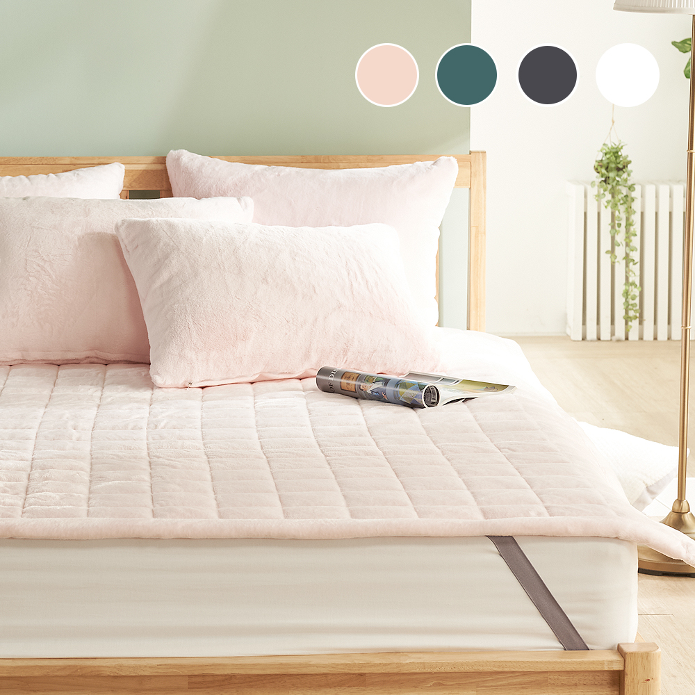 국내 생산 프리미엄 고밀도 5mm 극세사 알러지 케어 밴딩 겨울 매트리스 침대 패드