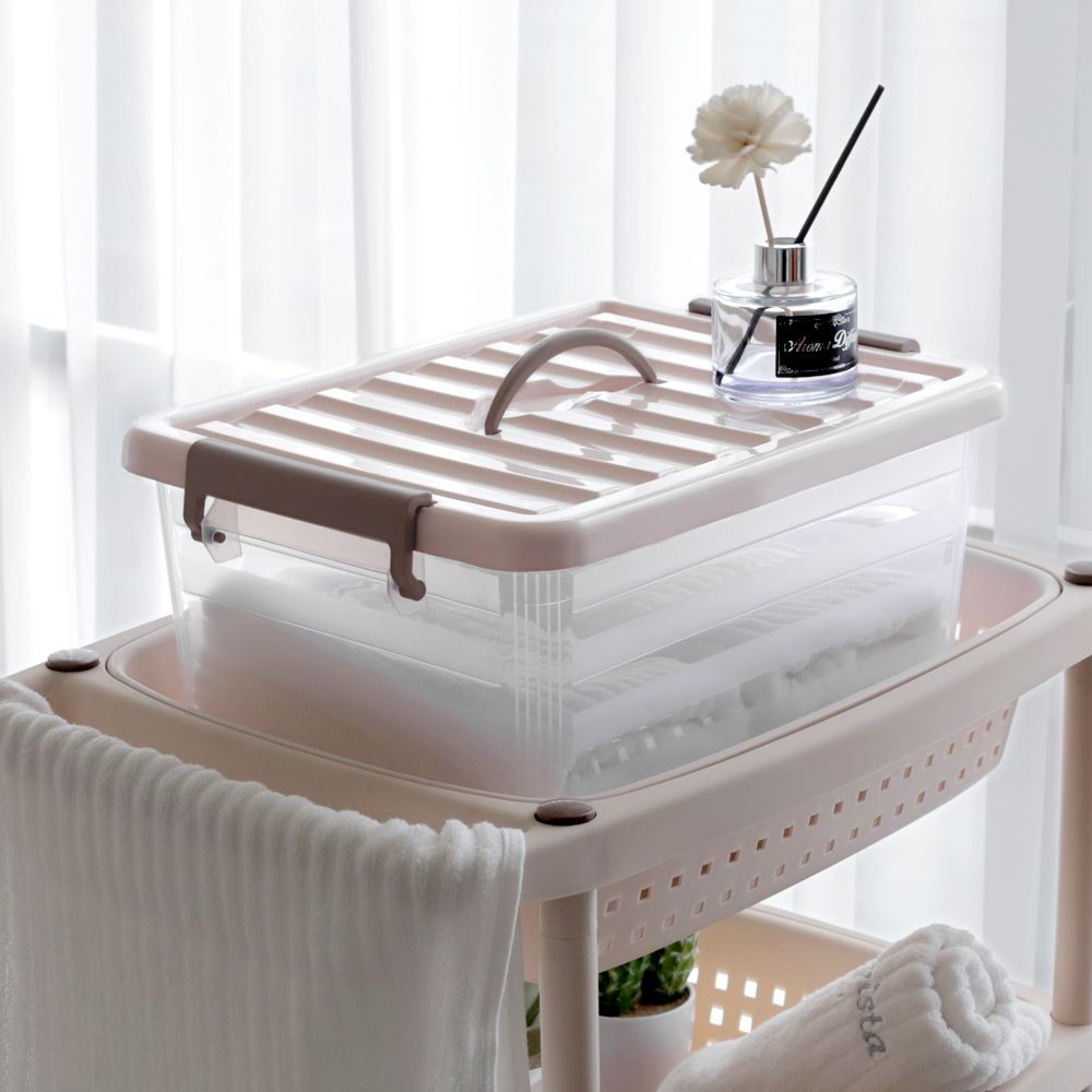 스트라이프 무빙 박스(중) 수납 손잡이 의류 수납함 리빙 다용도