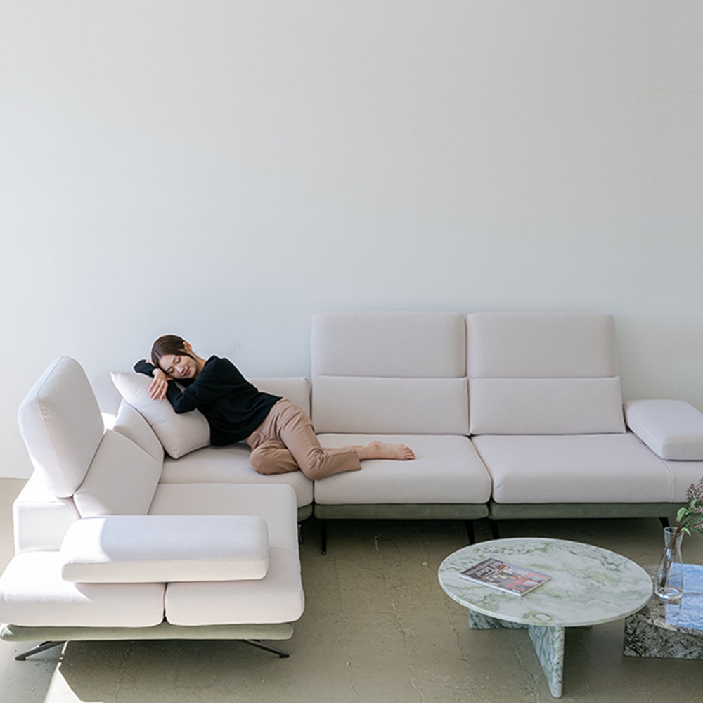 헨지디자인 라파엘 리프트 4인 코너형 매버릭 패브릭소파 홈카페 신혼가구