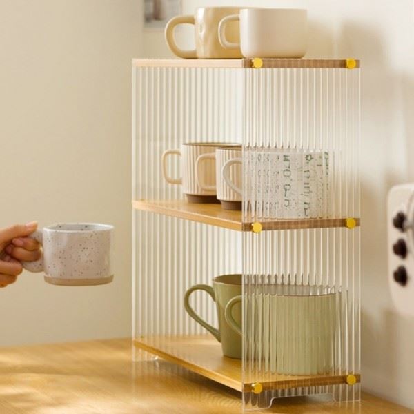 빈티지 다용도 선반 아크릴 우드 수납장벽 무타 공선반 원목 이케아 3단선반 벽걸이 미니