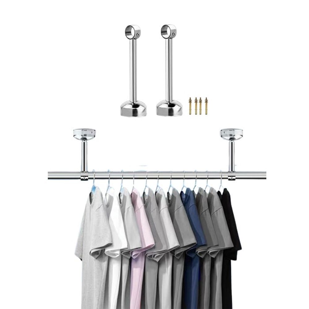 옷봉 행거 파이프 소켓 커튼봉 홀더 천장 2개입 500 mm 행거봉 옷걸이봉