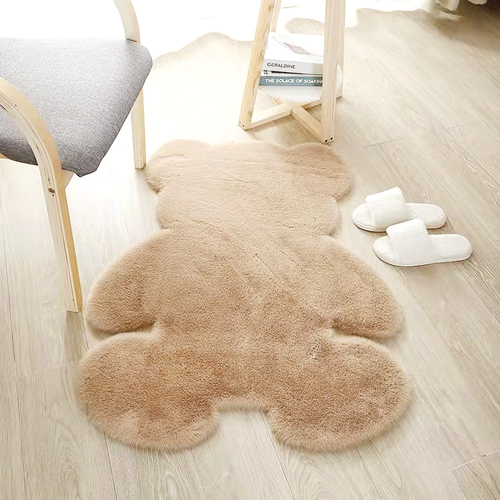 폭신 곰돌이 장모 러그( 45x 60 cm) (브라운) 카페트 DT 1340949 매트 - 메인 이미지