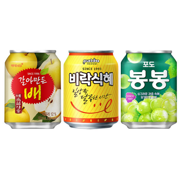 혼합3종 갈아만든배 12캔+비락식혜6캔+포도봉봉6캔 총 24캔 음료모음 무료배송 혼합3종모음 : 로엔니