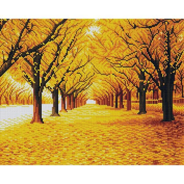 길 황금 나무 40x 50 보석 십자수 캔버스 아트 조이 액자 캔버스형보 풍경