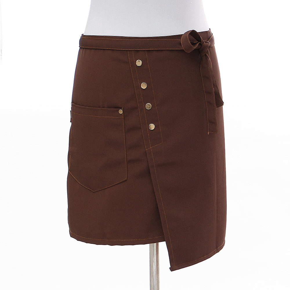 언밸런스 허리 앞치마( 브라운) 짧은 서빙 DT 1299155 주방 카페 셰프 미니